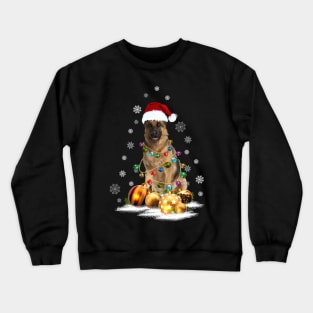 German Shepherd Christmas Light Dog Lovers Funny Gifts Crewneck Sweatshirt